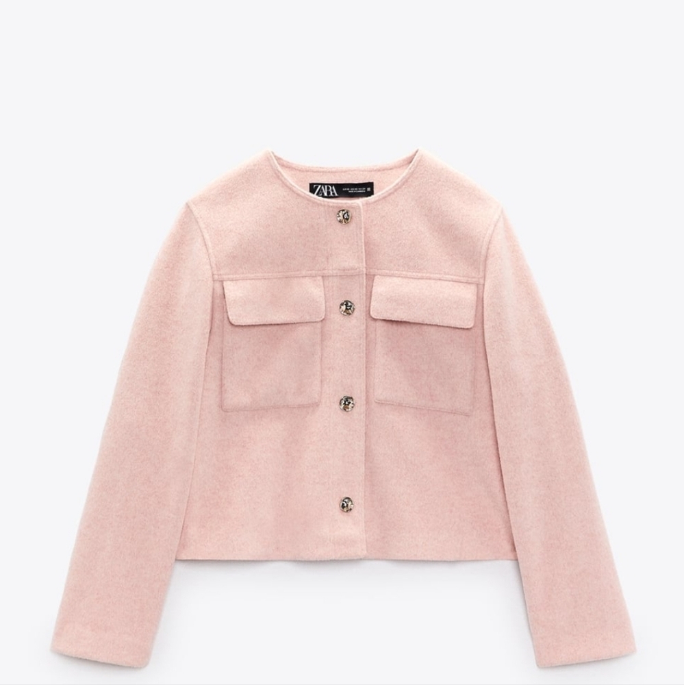 Cropped  gold  button jacket
